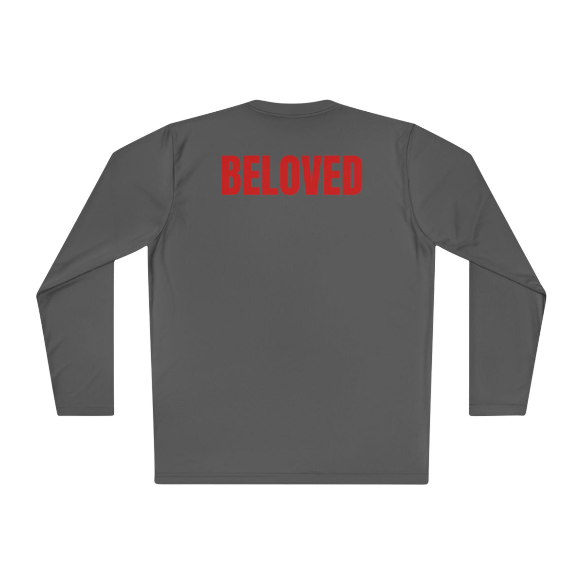 Blessed / Beloved Long Sleeve Tee — Red Text Inspirational Shirt
