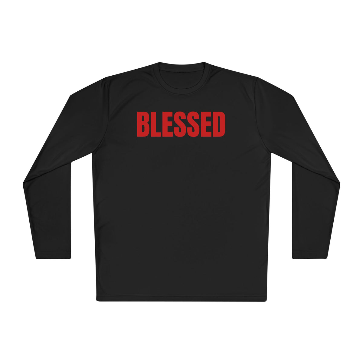 Blessed / Beloved Long Sleeve Tee — Red Text Inspirational Shirt