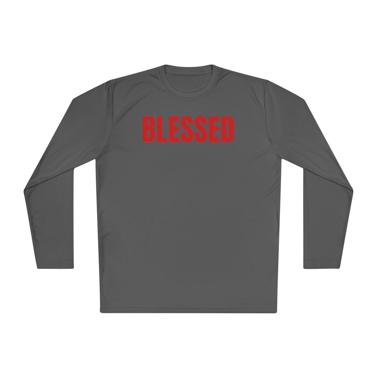 Blessed / Beloved Long Sleeve Tee — Red Text Inspirational Shirt