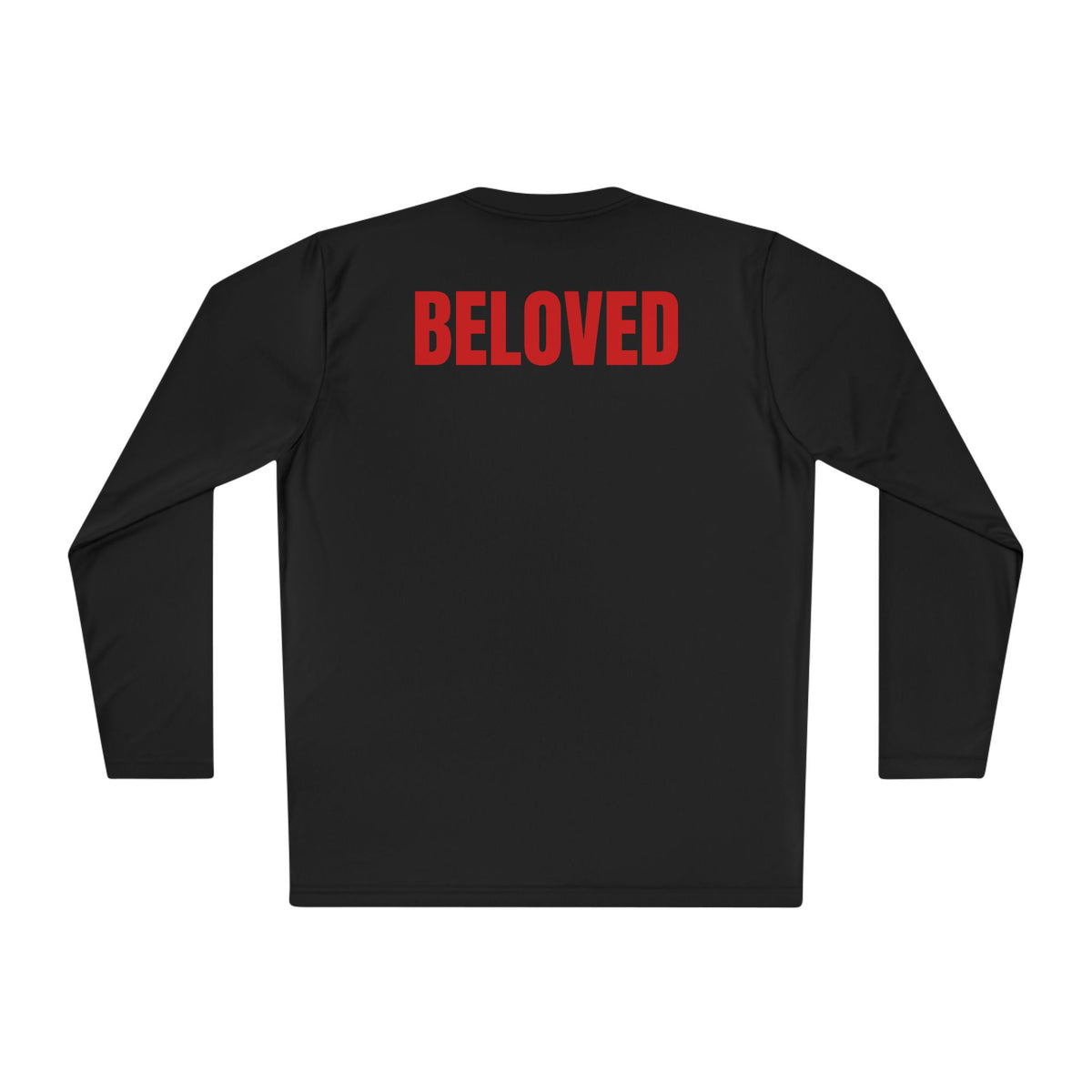 Blessed / Beloved Long Sleeve Tee — Red Text Inspirational Shirt